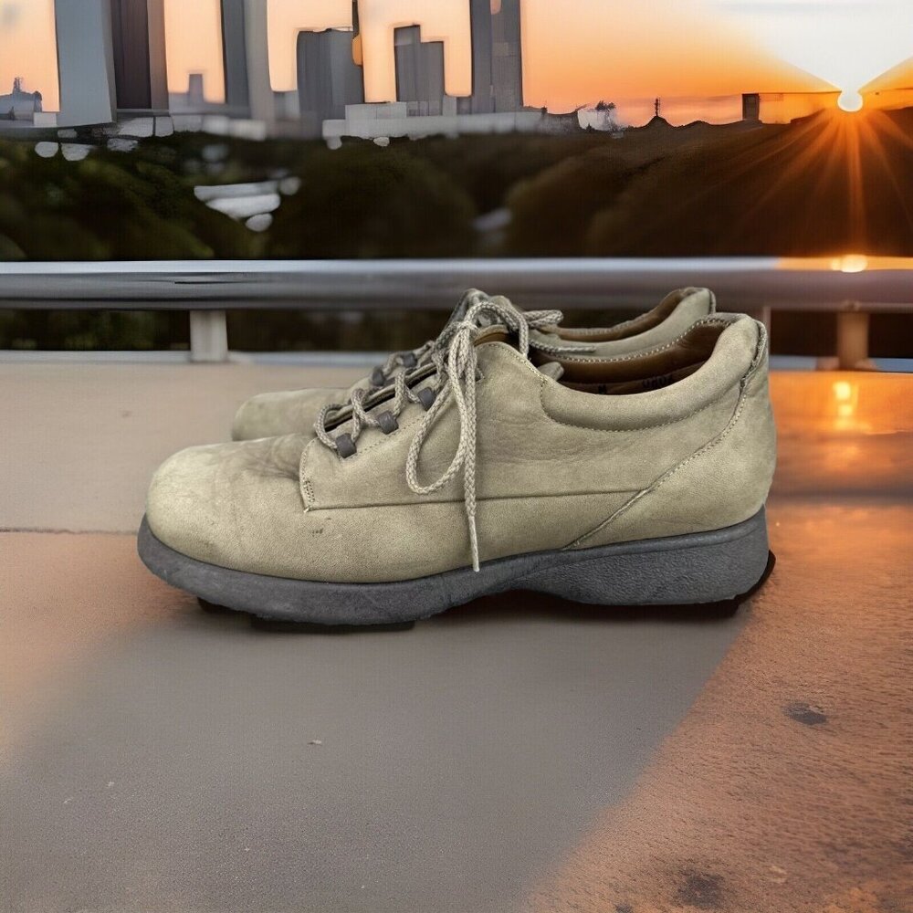 ✅ Women's 8.5 Footthrills Energy Grey Leather Lace Up Comfort Shoes Made In USA.
